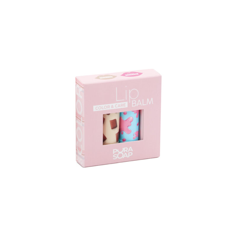 Duo de Bálsamos Labiales Con Color Rosa y Nude