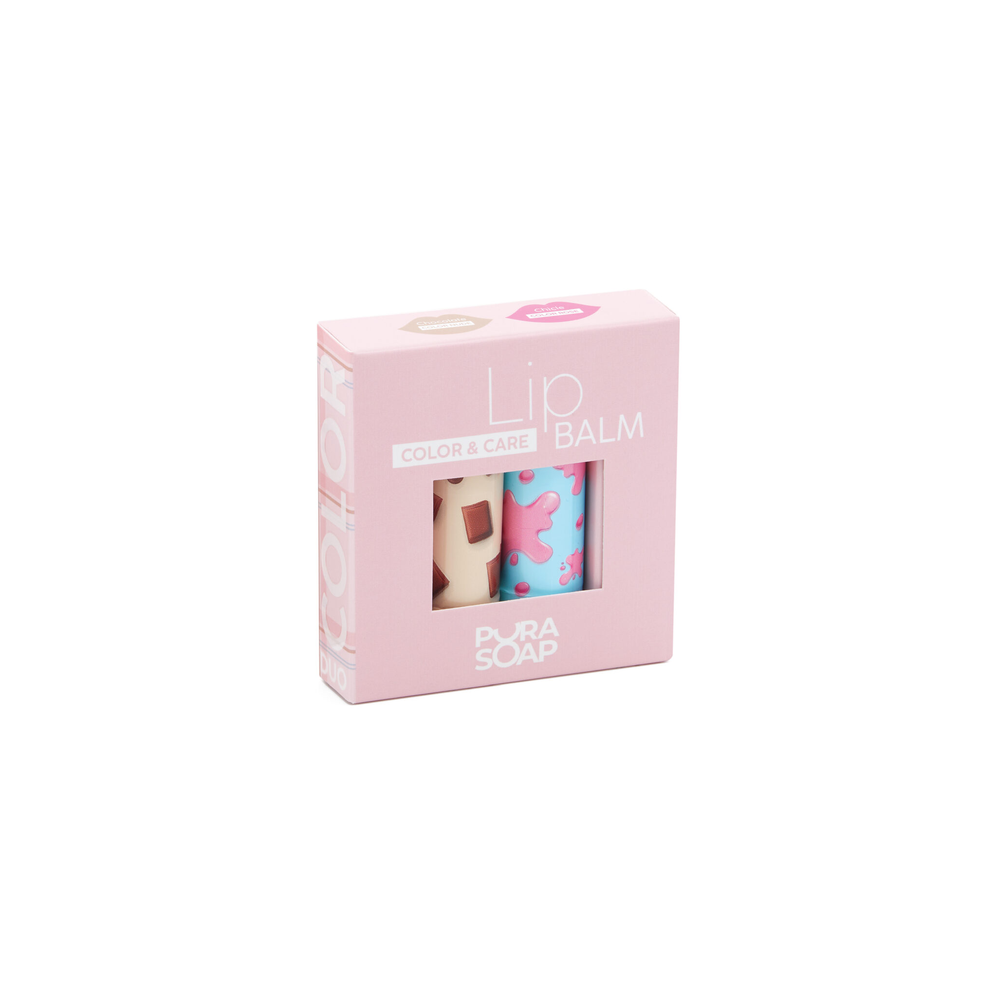 Duo de Bálsamos Labiales Con Color Rosa y Nude